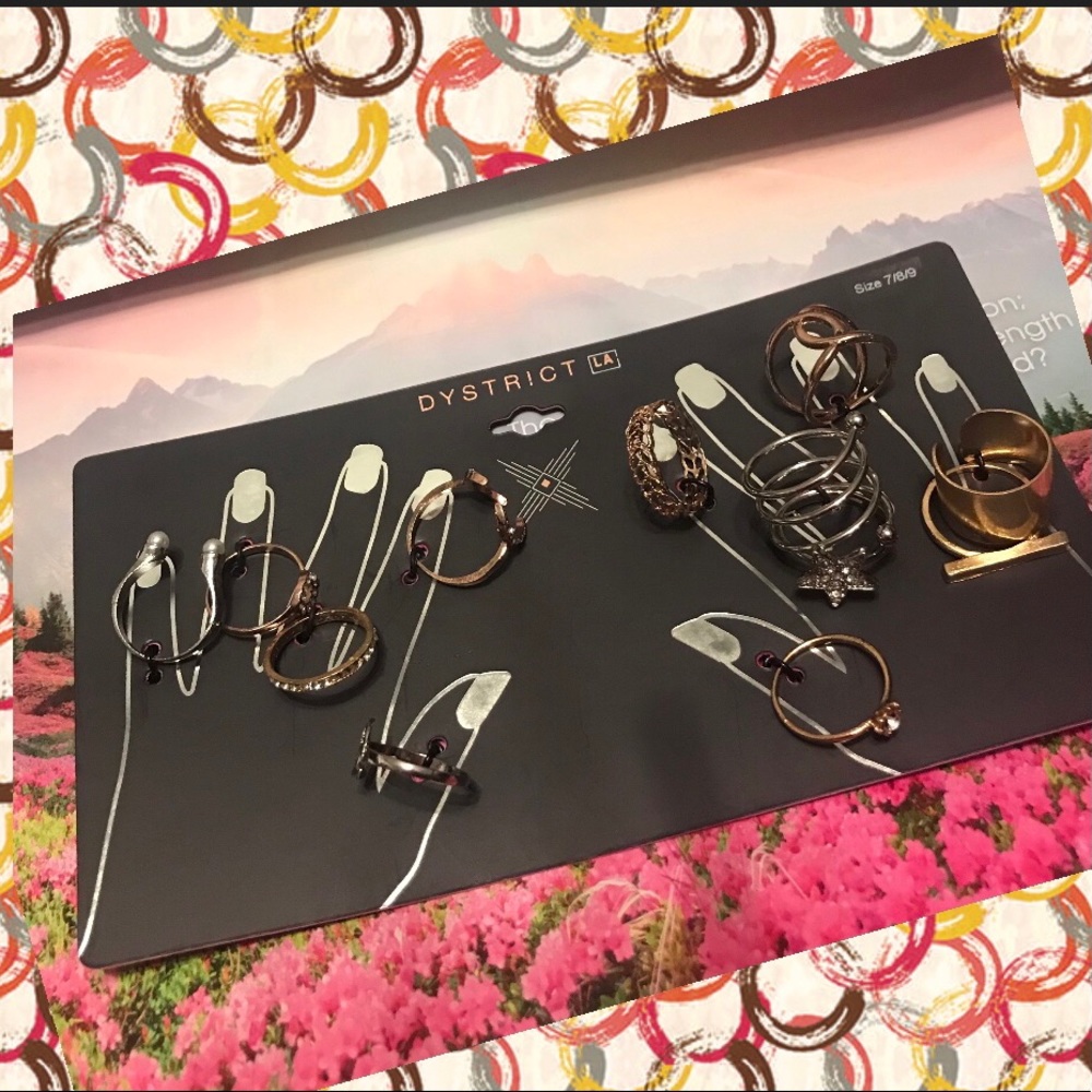 New DYSTRICT LA 12PC Fashion Ring Set Size 7/8/9